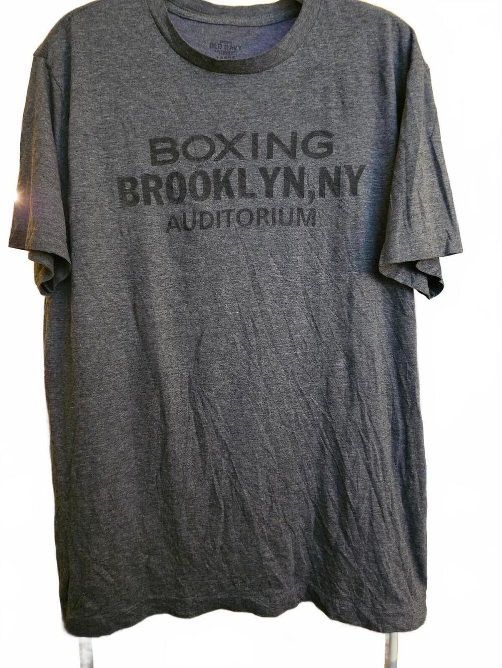 Vintage Old Navy Shirt Mens Large Gray Soft - Brooklyn NY Boxing Auditorium EUC